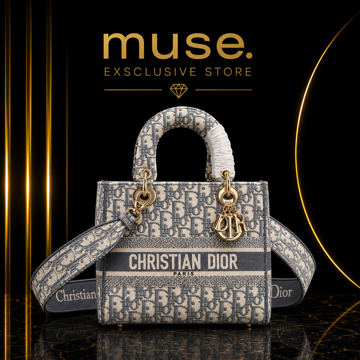 BORSA LADY JACQUARD GRIGIA