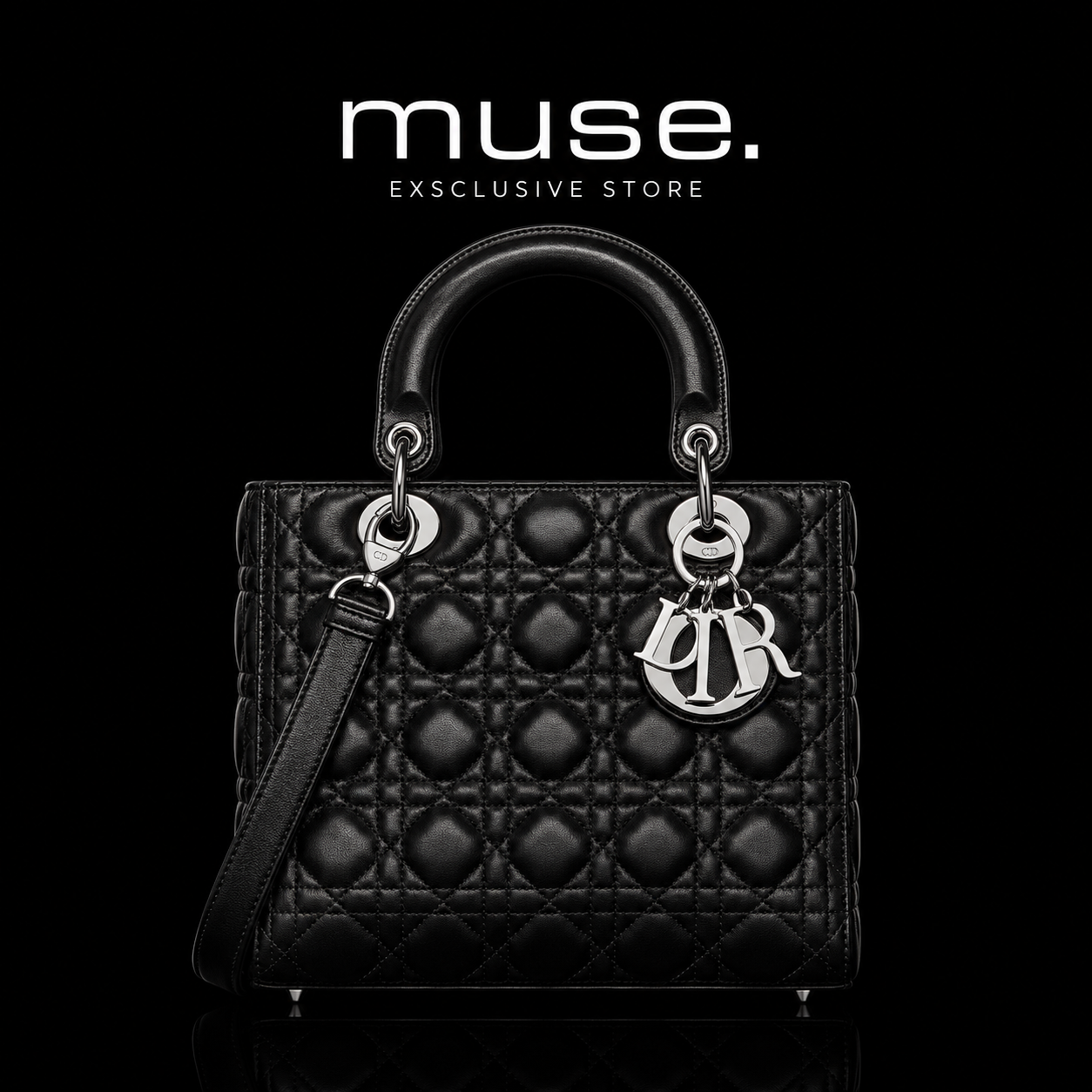 BORSA LADY NERA CON DETTAGLI ARGENTO