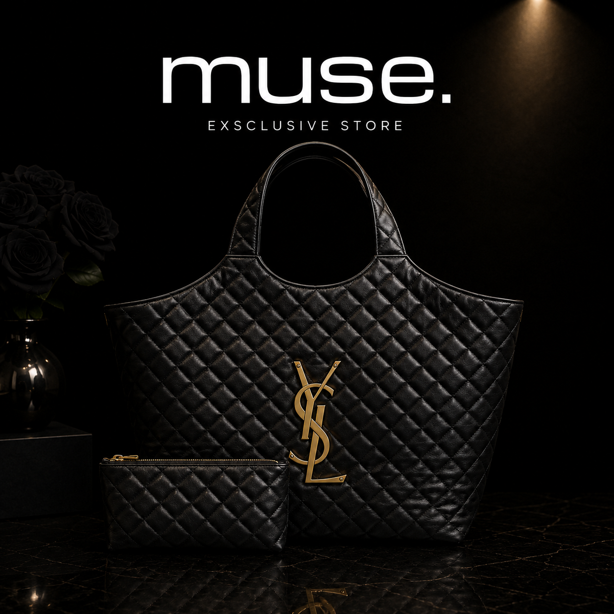 BORSA YSL MAXI SHOPPING NERA