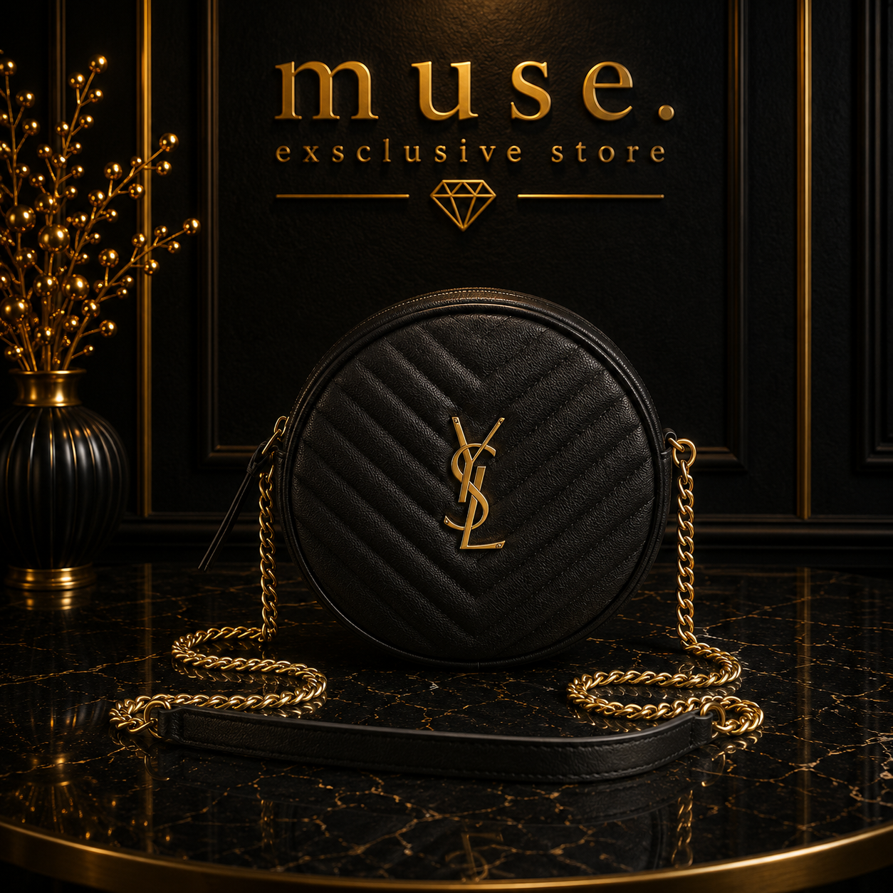 BORSA YSL VINY NERA DETTAGLI IN ORO