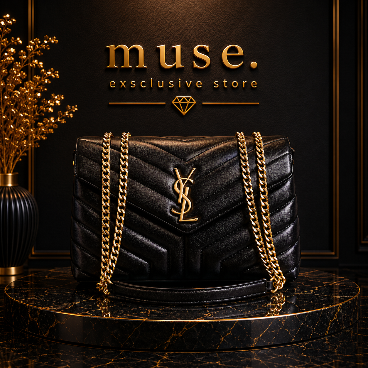 BORSA YSL SMALL NERA DETTAGLI IN ORO