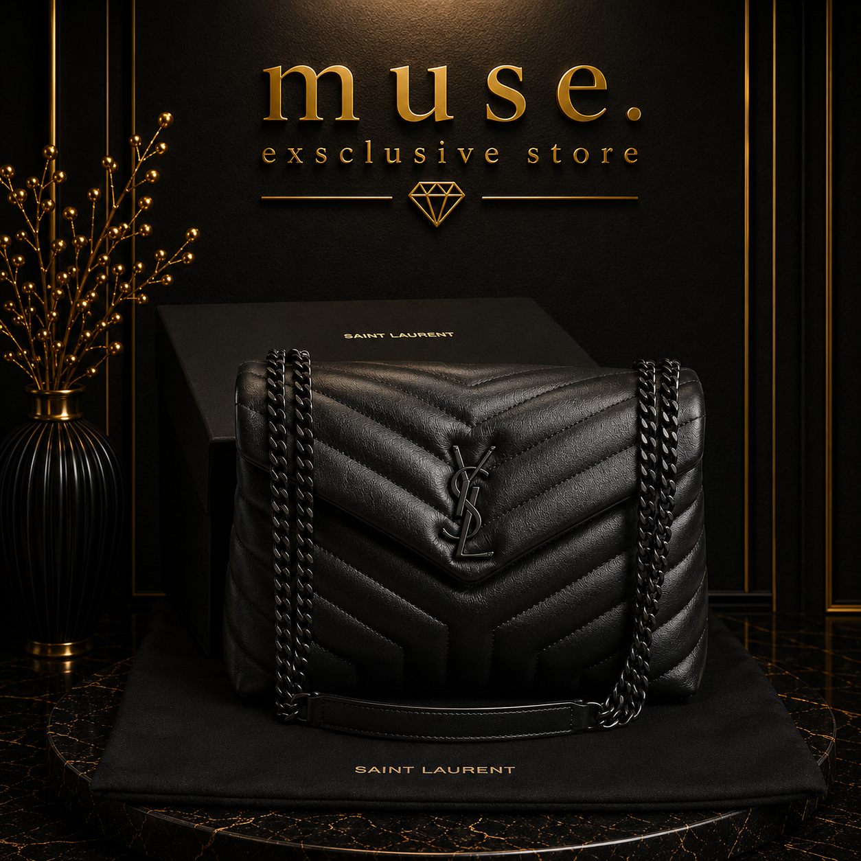 BORSA YSL SMALL TOTAL BLACK