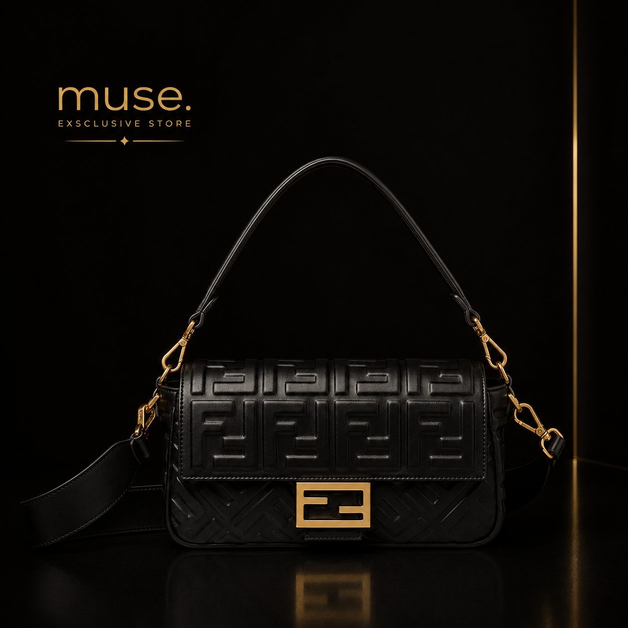 BORSA BAGUETTE FF NERA