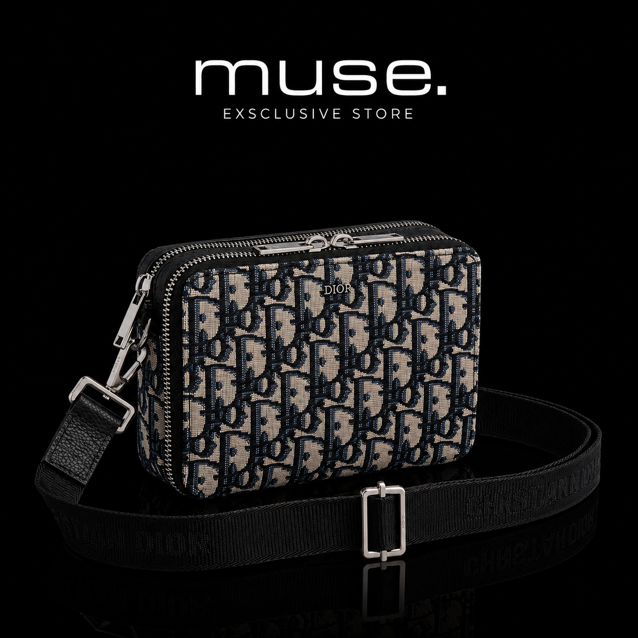POCHETTE A TRACOLLA JACQUARD BLU