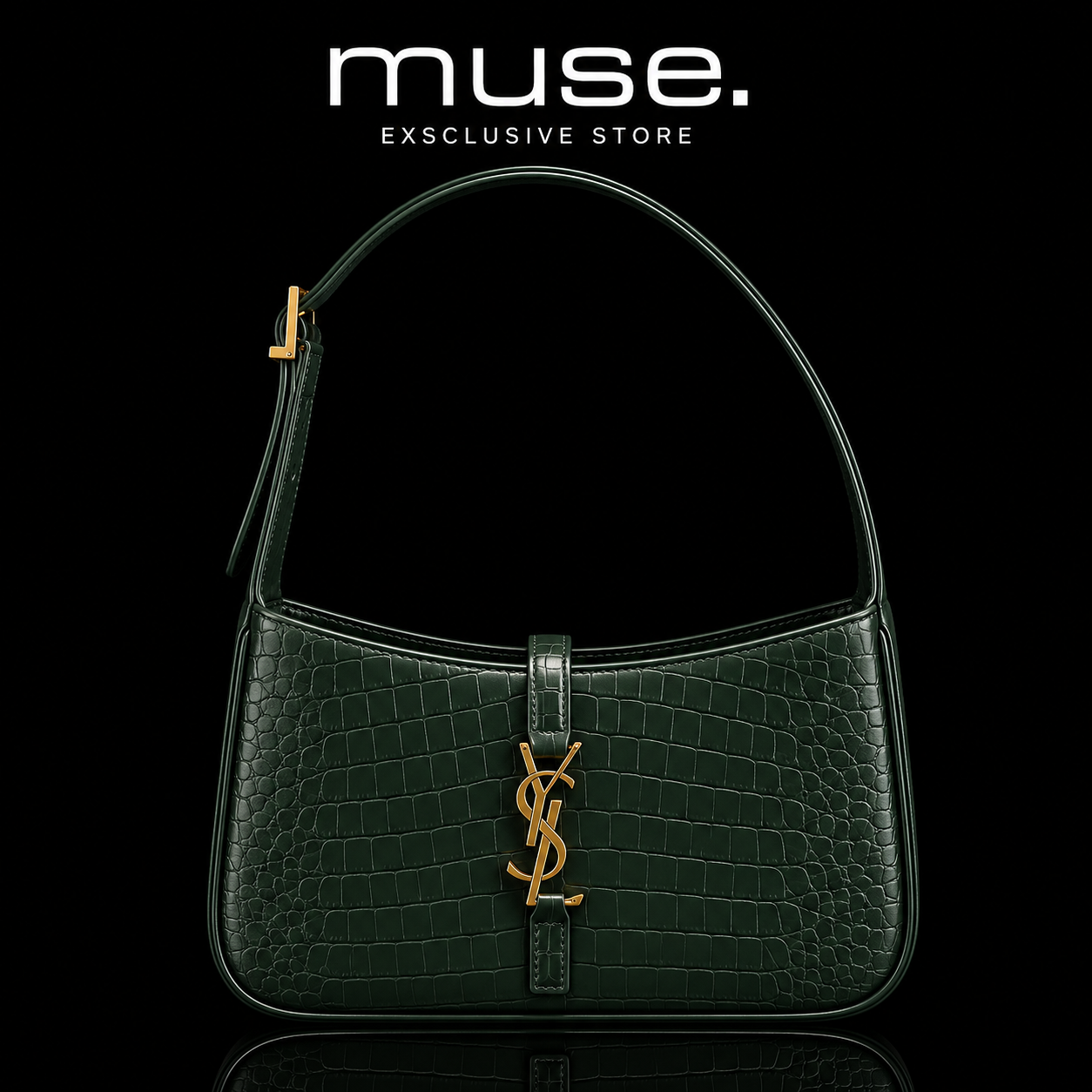 BORSA YSL CROC VERDE