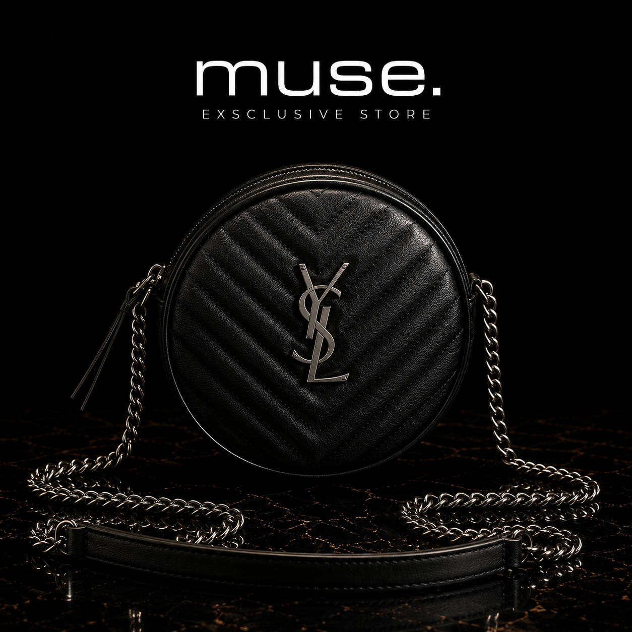 BORSA YSL VINY NERA DETTAGLI IN ARGENTO