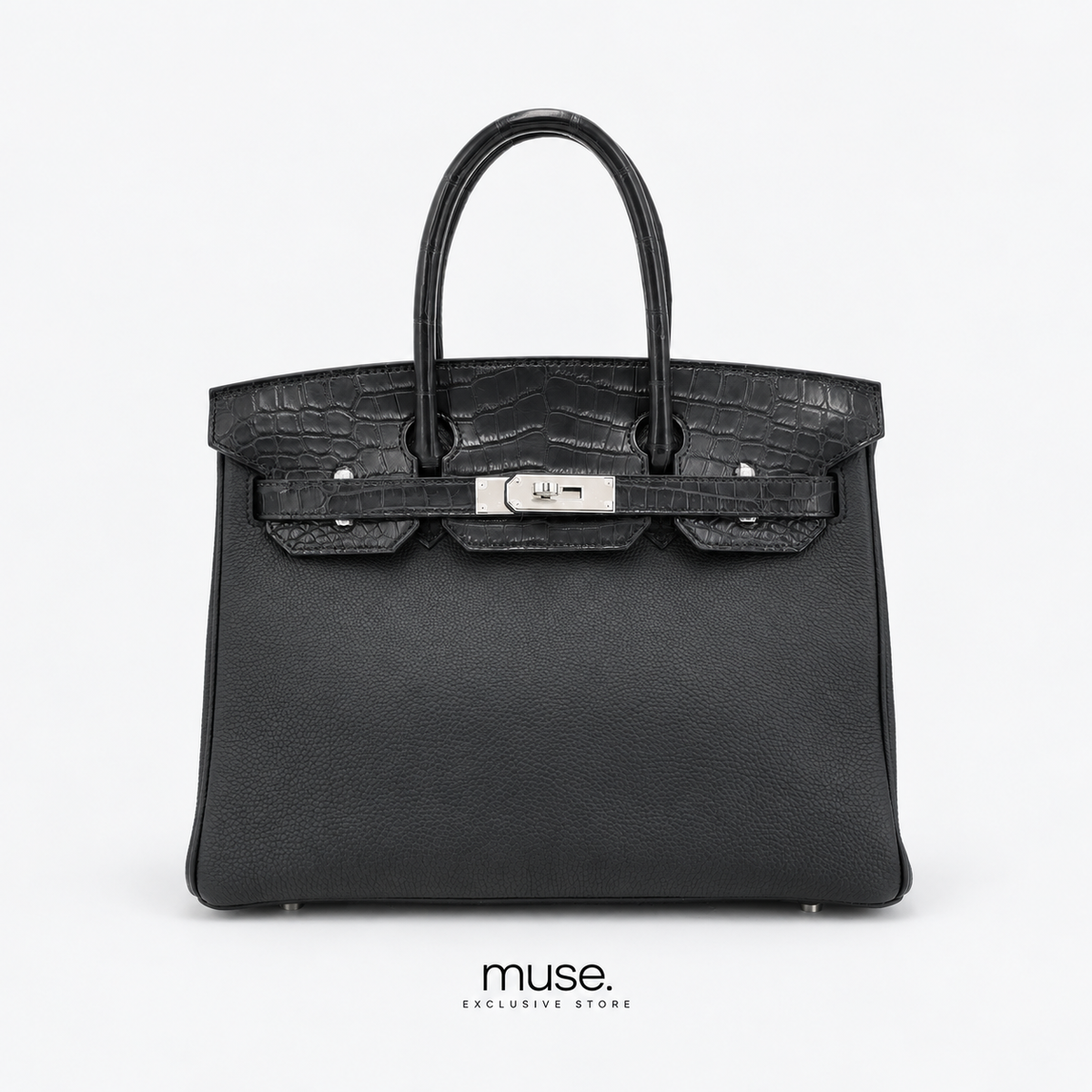 Borsa hermy nera croc