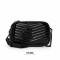 Borsa mini total black lucida 19cm