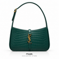 Borsa hobo verde croc 23cm