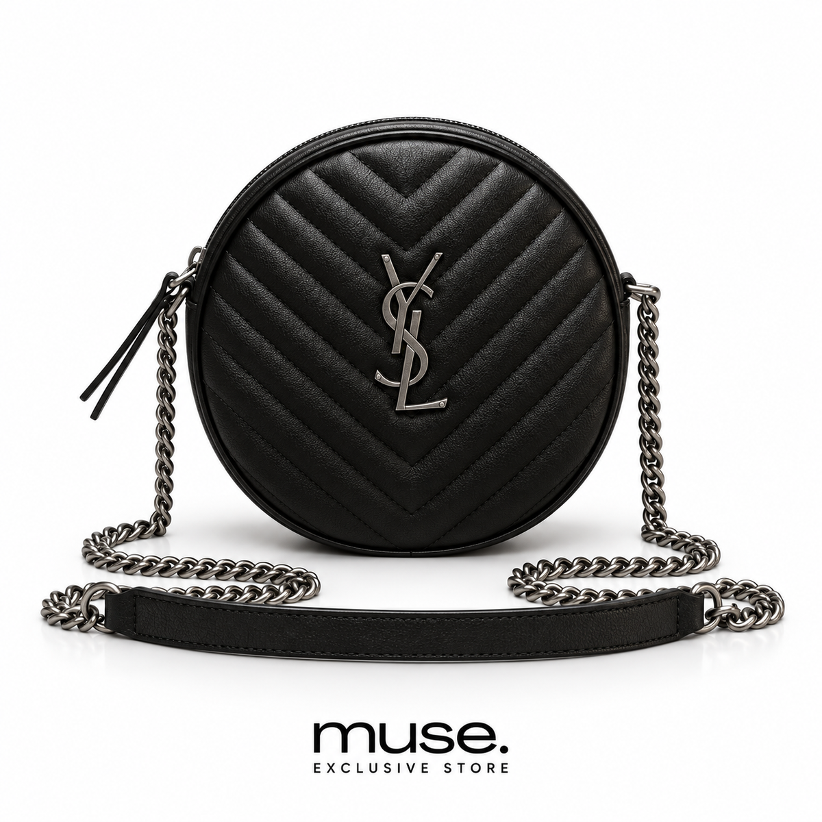 Borsa laury round nera argento