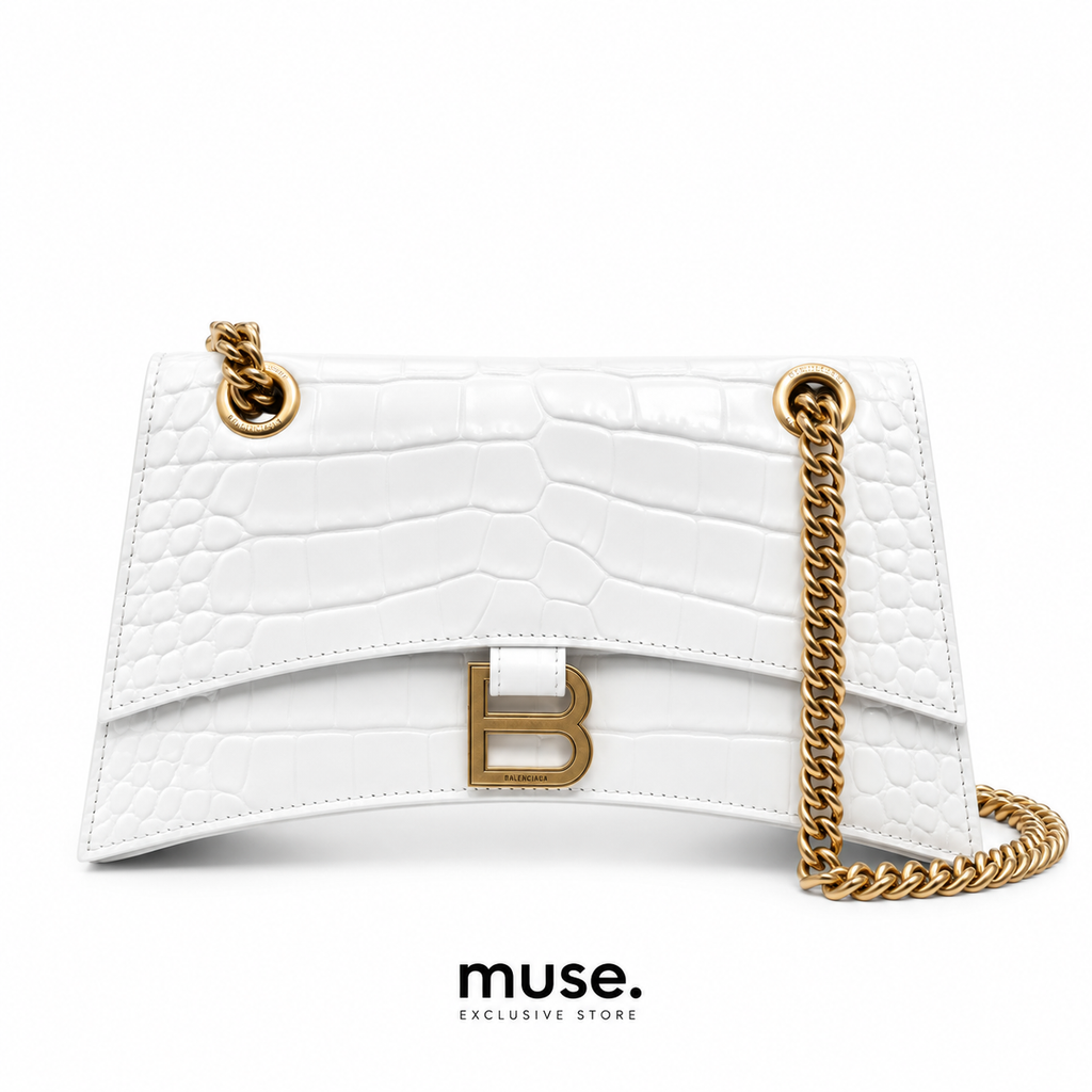 Borsa bale croc bianca