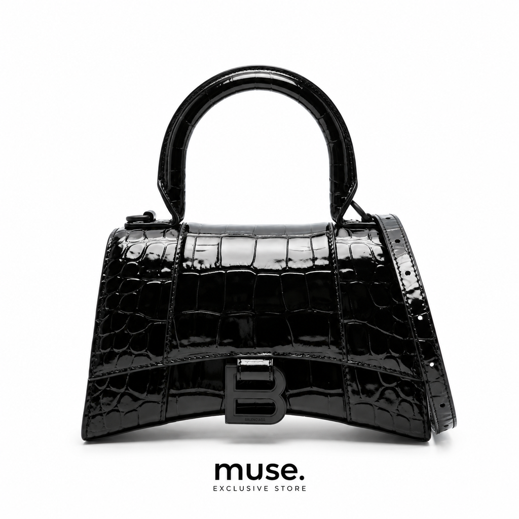 Borsa bale croc total black