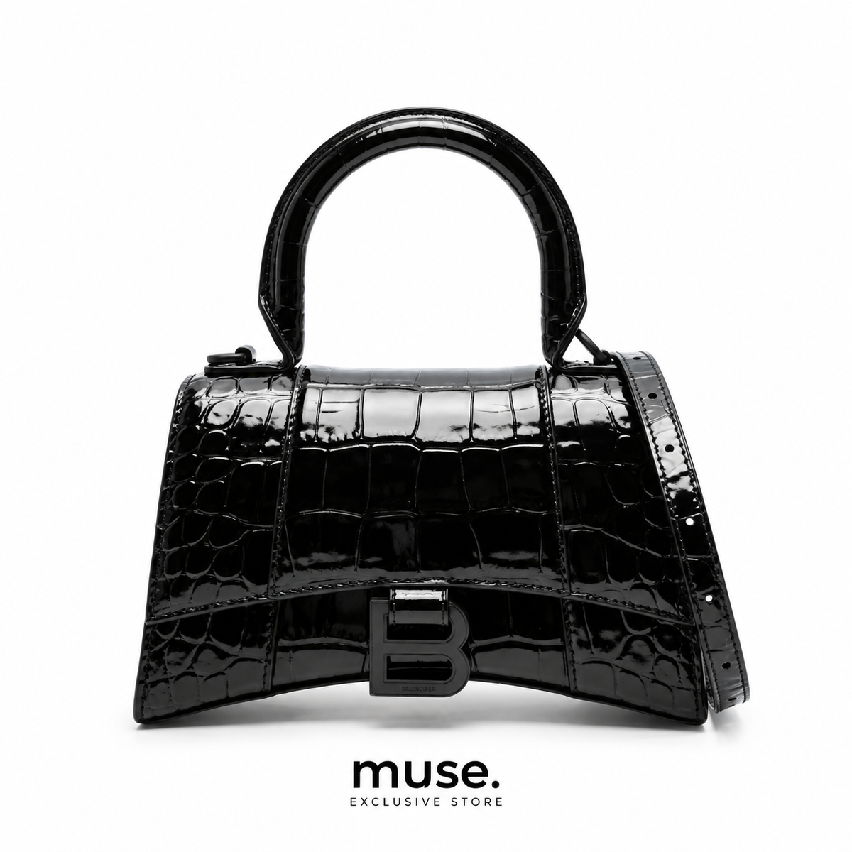 Borsa bale croc total black