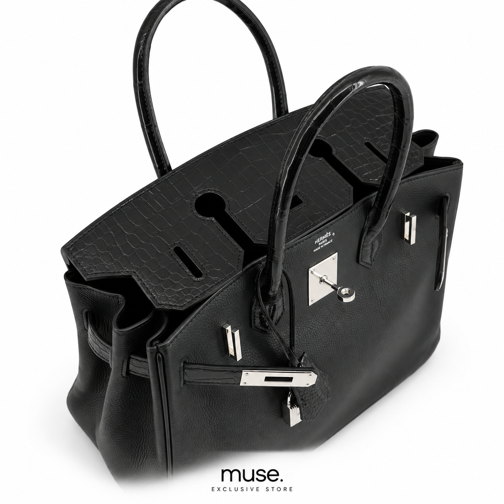 Borsa hermy nera croc