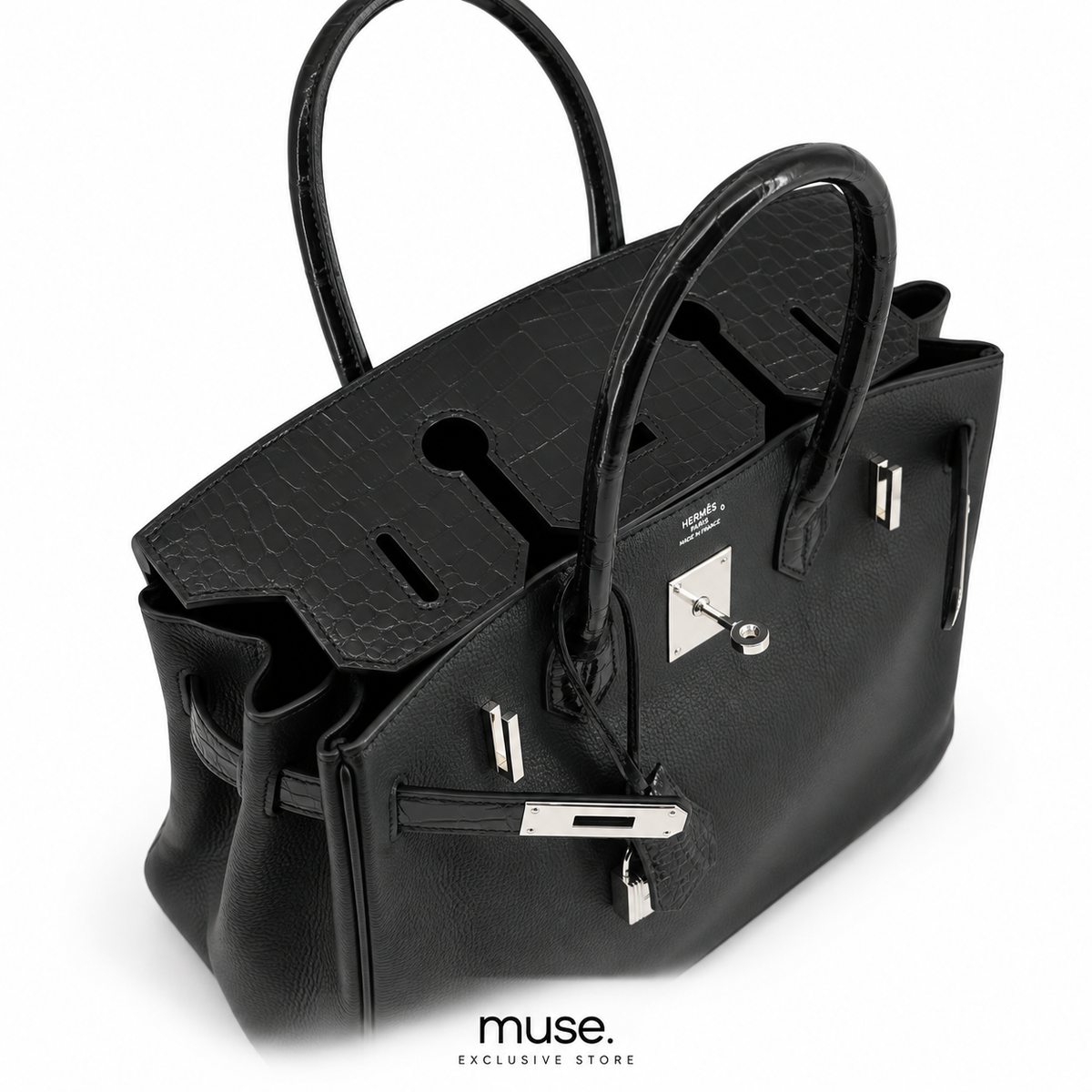 Borsa hermy nera croc