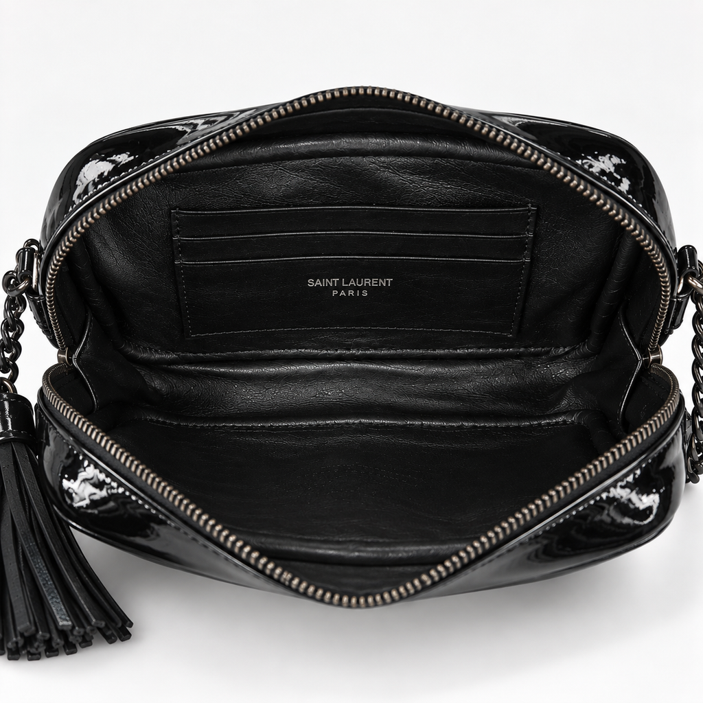 Borsa mini total black lucida 19cm