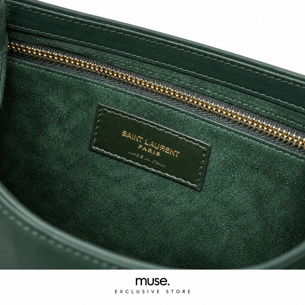 Borsa hobo verde croc 23cm