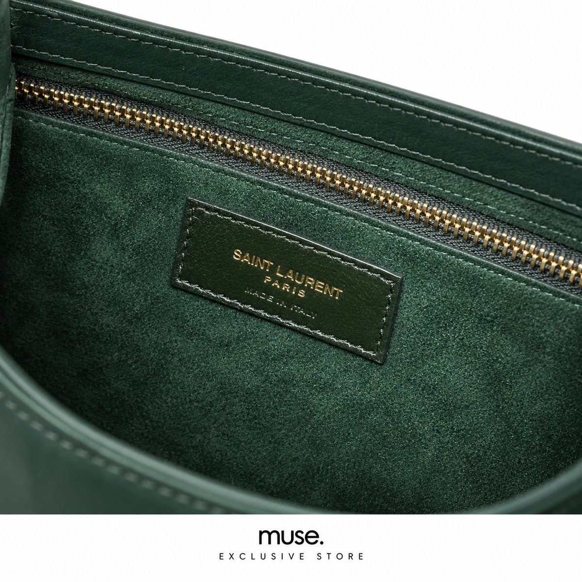 Borsa hobo verde croc 23cm