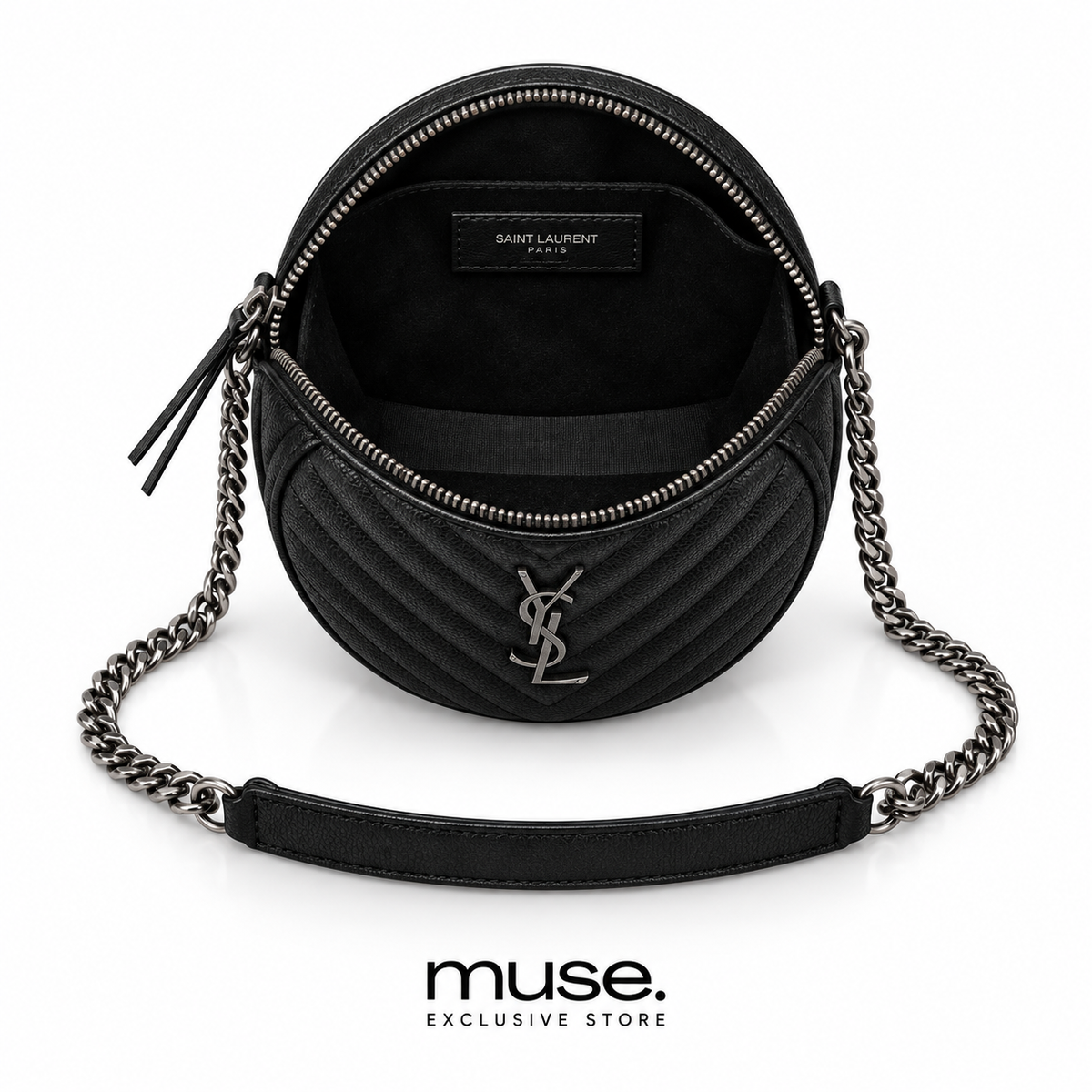 Borsa laury round nera argento