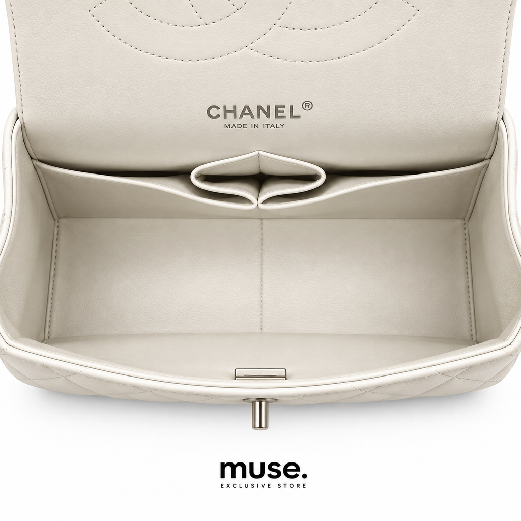 Borsa chany classic bianca 26cm