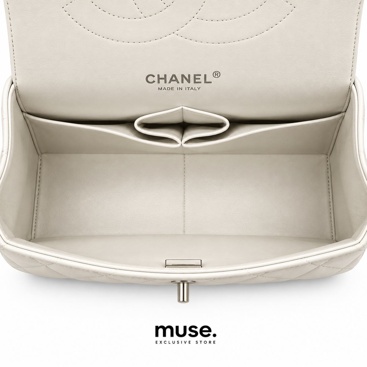 Borsa chany classic bianca 26cm