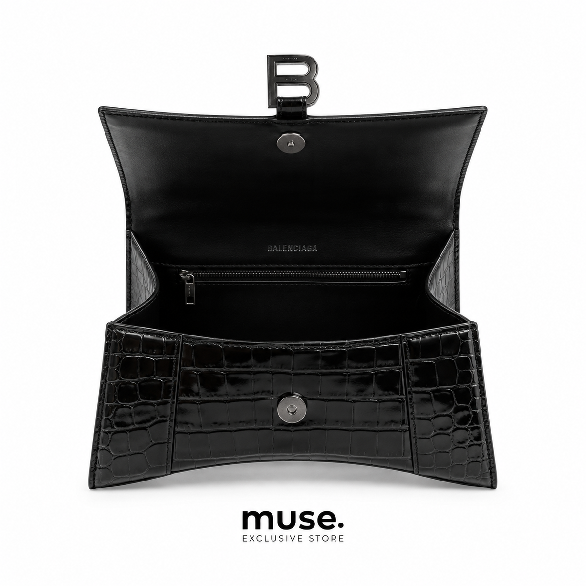 Borsa bale croc total black